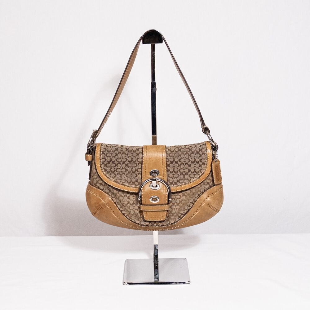Coach Soho Signature Flap Shoulder Bag #F10925 All Over Jacquard C Logo Pattern